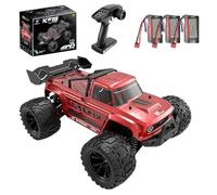 Ledovan 1:14 Remote Controlled Car Brushless for Adults, 4WD Offroad RC Truck with High Speed 70 km/h, All-Terrain Truggy, 2.4 GHz Waterproof RC Buggy, 3 Batteries (Red)