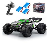 Ledovan 1:16 50 km/h Remote Controlled Car, 4WD Carbon Brush Motor High Speed RC Car for Adults, Waterproof Monster Truck, 2.4 GHz All Terrain Offroad 3 Batteries, Green