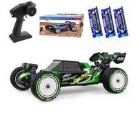 Ledovan 62 mph Brushless Remote Control Car, 1:12 Waterproof Racing Car, 2.4 GHz All Terrain RC Buggy for Adults, 4WD High Speed Off-Road RC Monster Truck, 3 Batteries (Green)