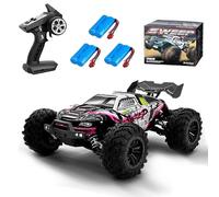 Ledovan 70 km/h Brushless Remote Controlled Car Adults, 1:16 4WD RC Truck with Light, High Speed, Off-Road Waterproof Truck, 3 x Rechargeable Battery (Red)