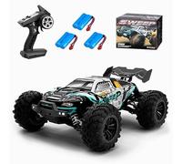 Ledovan 70 km/h Brushless Remote Controlled Car Adults, 1:16 4WD RC Truck with Light, High Speed, Off-Road Waterproof Truck, 3 x Rechargeable Battery (Blue)