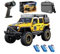Ledovan Crawler Climbing Vehicle for Adults, 1:20 Brushless Motor, RC Car 4x4 Off-Road All Terrain, 2.4GHz RC Waterproof Monster Truck, Yellow, 3 Batteries