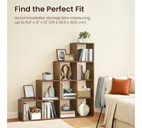 LEDREM 10-Cube Bookshelf, Storage Unit With Open Compartments, For Books, Photos, In The Living Room, Bedroom, Home Office