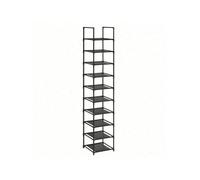 LEDREM 10-Tier Shoe Rack, Shoe Stand, Space-Saving Shoe Storage, 33 X 33 X 173 Cm, Metal Frame, Non-Woven Fabric Shelves, For Hallway