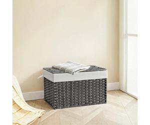 LEDREM 105L Storage Bin, Foldable Storage Basket With Lid And Handle