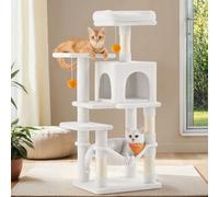 Ledrem 112 Cm Cat Tree, Multi-Level Soft Plush Cat Tree, Cat Tower Condo With 4 Cat Scratching Posts, Hammock, Cave, Platform