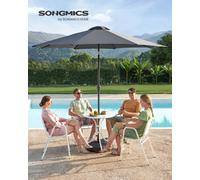 LEDREM 2.7M 3M Parasol Umbrella, Uv50+, Sun Shade, With Tilt And Crank Gardens
