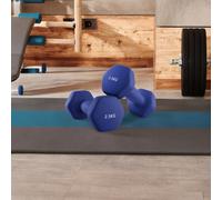 LEDREM 2 X 2.5 Kg Set Of 2 Neoprene Dumbbells, For Workout Fitness Harbor Blue