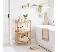 LEDREM 3-Tier Bamboo Storage Rack For Bathroom, Kitchen, Bedroom, 45 X 31.5 X 80 Cm, Natural
