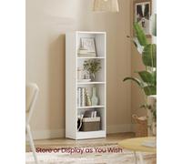 LEDREM 3-Tier Bookcase With Adjustable Shelves, Bookshelf And Storage Unit For Study Home Office, 40 X 24 X 93 Cm, White