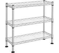 LEDREM 3-Tier Spice Rack, Metal Kitchen Counter Shelf With Pp Sheets, Adjustable Shelves, Jar Rack, 15 X 40 X 39.5 Cm