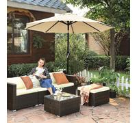 LEDREM 3M Garden Parasol Umbrella With Solar-Powered Led Lights