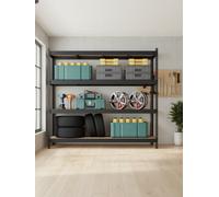 LEDREM 4-Tier Heavy-Duty Storage Rack , Metal Shelving Unit, Black