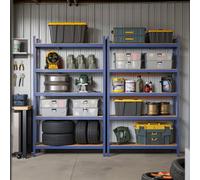 LEDREM 5-Tier Shelving Unit, Steel Shelving Unit For Storage, For Garage, Shed, Load Capacity 750 Kg, Blue