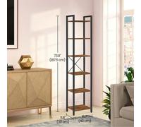 LEDREM 6-Tier Tall Bookshelf, Narrow Bookcase, Skinny Book Shelf For Living Room, Home Office, Study, 30 X 40 X 187.5 Cm