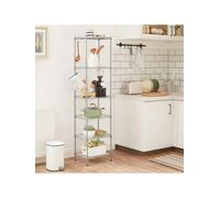 LEDREM 6-Tier Wire Shelving Unit, With 6 Shelf Liners, 8 Hooks15.7 X 11.4 X 63 Inches,for Kitchen,pantry,bathroom, Laundry