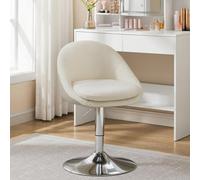 LEDREM Adjustable Dressing Chair, Office Chair, Swivel Stool With Backrest, Steel, For Counter
