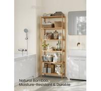 LEDREM Bamboo Storage Shelf, 6-Tier Shelving Unit,multifunctional, In The Hallway, Bathroom, Living Room, Balcony, Kitchen