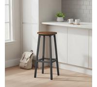 Bar Stools Set of 2, Rustic Brown + Black
