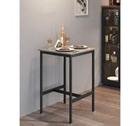 LEDREM Bar Table, Tall Kitchen Table For Breakfast, Dining Room Table, Greige And Black