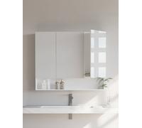 LEDREM Bathroom Mirror Cabinet, Bathroom Cabinet With Mirror, Wall Mirror Cabinet, Adjustable Shelves, 16.5 X 90 X 75 Cm, White