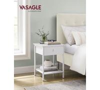 Ledrem Bedside Table, Side Table With Drawer And Shelf, Nightstand, End Table, 40 X 40 X 55 Cm, For Bedroom, Living Room