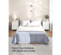 LEDREM Bellah Collection - Bedside Table With 2 Drawers, Side End Tables