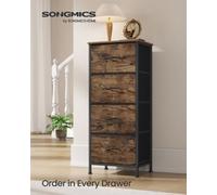 LEDREM Bellah Collection - Chest Of Drawers, Storage Unit, For Bedroom, Closet, Hallway, Living Room, Steel, 4 Drawers, Industrial