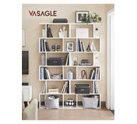 LEDREM Bookcase, 6 Tier Shelf, Storage Unit, Divider, Living Room, Bedroom, Office, Modern Style
