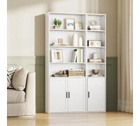 LEDREM Bookcase, 6-Tier Tall Bookshelf, Book Shelf With Door, Shelving Unit, 24 X 31.8 X 175 Cm, For Living Room, Home Office