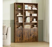 LEDREM Bookcase, 6-Tier Tall Bookshelf, Book Shelf With Door, Shelving Unit, 24 X 31.8 X 175 Cm, For Living Room, Home Office