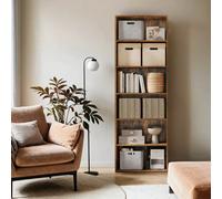 LEDREM Bookcase, Bookshelf With 6 Shelves, For Living Room, Study, Office, Bedroom, Industrial Style, 24 X 60 X 178.5 Cm