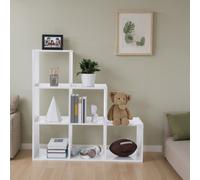 LEDREM Bookcase, Staircase Shelf, Storage Unit, 6 Compartments, For Office