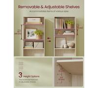 LEDREM Bookshelf, 6-Tier Bookcase, 24 X 70 X 191.6 Cm, Room Divider, Cube Display Shelf, Freestanding Storage Shelf