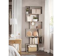 LEDREM Bookshelf, 6-Tier Bookcase, Room Divider, Cube Display Shelf, Freestanding Storage Shelf, For Living Room, Bedroom, Office