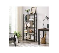 LEDREM Bookshelf, Bookcase, 5 Tiers, Office Shelf, Open Shelf, Large, Metal Structure, Industrial Style