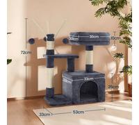 LEDREM Cat Tree, Small Cat Tree, Scratching Post, With Cave And Platform