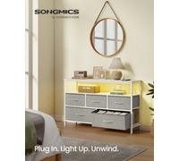 LEDREM Chest Of Drawers, Storage Unit, Steel, Mdf, Non-Woven Fabric, For Bedroom