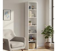 Ledrem Children's Storage Shelf, Adjustable 6-Tier Bookshelf For Study Or Home Office, Bookcase, White