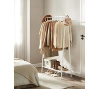 Ledrem Clothes Rack, Clothes Rail, Hanging Rail And Shelf, 33.5 X 92.5 X 153 Cm, For Bedroom, Dressing Room, Laundry Room, White
