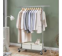 Ledrem Clothes Rack On Wheels, Heavy Duty Clothes Rail, 45 X (92-132) X 161.5 Cm, With Extendable Hanging Rail