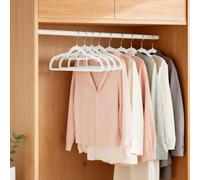 LEDREM Coat Hangers, Pack Of 30, Heavy Duty Plastic Hangers, Non-Slip, Space-Saving Clothes Hangers, 0.5 Cm Slim, 42 Cm Wide, White