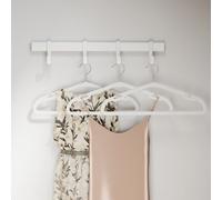 Ledrem Coat Hangers, Pack Of 50, Heavy-Duty Plastic Clothes Hangers, With Wide Shoulder Notches, Trousers Bar, 360 Swivel Hook