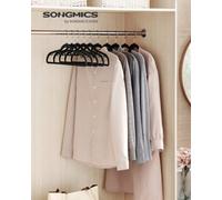 LEDREM Coat Hangers, Pack Of 50, Heavy Duty Plastic Hangers, Non-Slip, Space-Saving Clothes Hangers, 0.5 Cm Slim, 42 Cm Wide