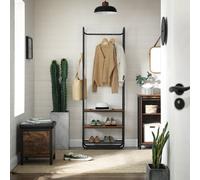 LEDREM Coat Rack, Hall Tree, Coat Stand With Shoe Rack, Shoe Shelves, Hall, Bedroom, 58 X 28 X 181 Cm, Industrial Design