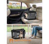 LEDREM Collapsible Dog Crate,portable Pet Travel Crate For Small Dogs, 60 X 42 X 42 Cm,oxford Fabric Pet Carrier With Mesh Doors