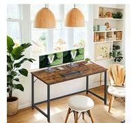 Computer Desk, Rustic Brown + Black / 60D x 120W cm