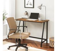 LEDREM Computer Desk, Writing Desk With Steel Frame, Rustic Top, Work Table For Office And Home Study, Easy Assembly, 100 X 50 X 75 Cm