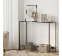 LEDREM Console Table, Entrance Table, Sofa End, Tempered Glass Table Top, Easy Assembly, Adjustable Legs, For Living Room, Entrance