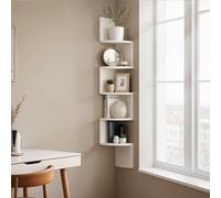 VASAGLE Corner Shelf, Floating Wall Shelf With 5-tier White LBC20WT